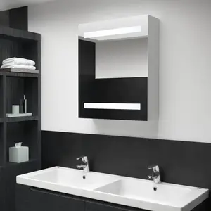 vidaXL Armoire de salle de bain à miroir LED 50x13,5x60 cm pas cher