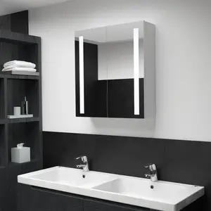 Comparateur de prix : vidaXL Armoire de salle de bain à miroir LED 60x14x62 cm 285125