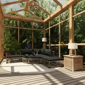 Comparateur de prix : vidaXL Salon de jardin 6 pcs avec coussins résine tressée gris