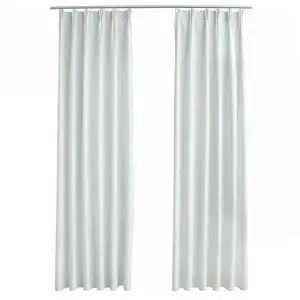 Comparateur de prix : vidaXL Rideaux occultants avec crochets 2 pcs Blanc cassé 140x245 cm