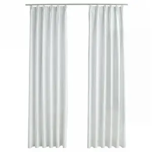 Comparateur de prix : vidaXL Rideaux occultants avec crochets 2 pcs Blanc cassé 140x175 cm