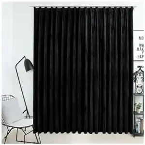 Comparateur de prix : vidaXL Rideau occultant avec crochets Velours Noir 290x245 cm