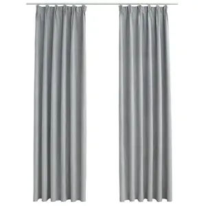 Comparateur de prix : vidaXL Rideaux occultants avec crochets 2 pcs Gris 140x245 cm