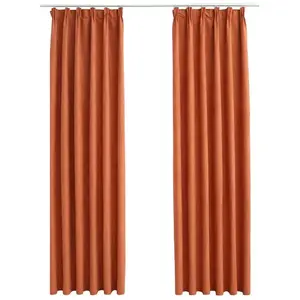 Comparateur de prix : vidaXL Rideaux occultants avec crochets 2 pcs Rouille 140x175 cm