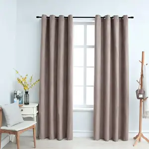 Comparateur de prix : vidaXL Rideaux occultants avec anneaux en métal 2 pcs Taupe 140x245 cm