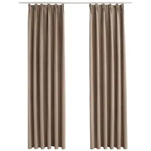 Comparateur de prix : vidaXL Rideaux occultants avec crochets 2 pcs Taupe 140x245 cm