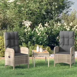 vidaXL Chaises d'extérieur 2 pcs Résine tressée Gris pas cher