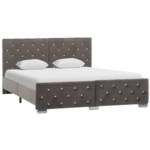 vidaXL Cadre de lit Gris Velours 140x200 cm pas cher
