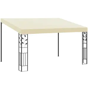 vidaXL Belvédère à montage mural 4x3x2,5 m Crème pas cher