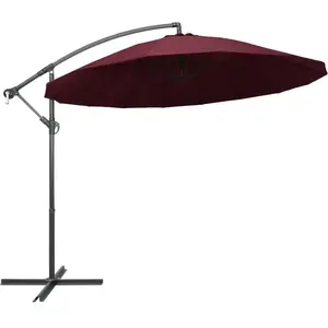 Comparateur de prix : vidaXL Vidaxl Parasol Suspendu Bordeaux 3 M Mât En Aluminium