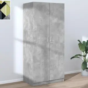 Comparateur de prix : vidaXL Garde-robe Gris béton 80x52x180 cm Aggloméré
