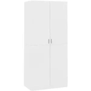 Comparateur de prix : vidaXL Garde-robe Blanc 90x52x200 cm Bois d ingénierie 800630