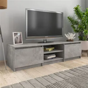 vidaXL Meuble TV Gris béton 140x40x35,5 cm Bois d'ingénierie pas cher