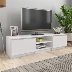 Comparateur de prix : vidaXL Meuble TV blanc brillant 140x40x35,5 cm bois d'ingénierie800654
