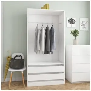 Comparateur de prix : vidaXL Garde-robe Blanc 100x50x200 cm Bois d'ingénierie