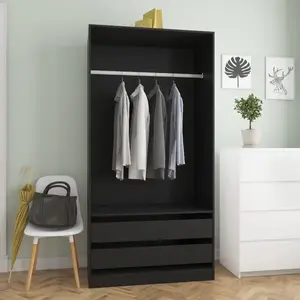 Comparateur de prix : vidaXL Garde-robe Noir 100x50x200 cm Aggloméré