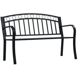 vidaXL Banc de jardin 125 cm Noir Acier