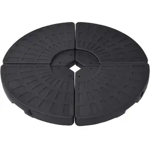 vidaXL Socle de parasol en forme d'éventail 4 pcs Noir pas cher