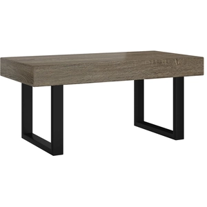 vidaXL Table basse Gris et noir 90x45x40 cm MDF et fer pas cher