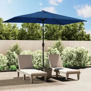 Comparateur de prix : vidaXL Parasol d'extérieur avec poteau en métal 300x200 cm Azuré