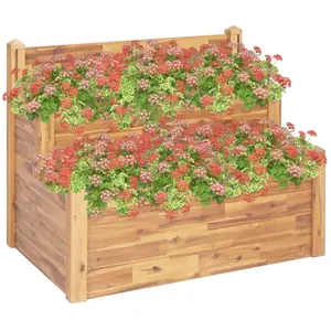 vidaXL Jardinière sur 2 niveaux 110x75x84 cm Bois massif d'acacia pas cher