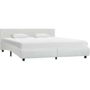 vidaXL Cadre de lit avec LED sans matelas blanc 160x200 cm