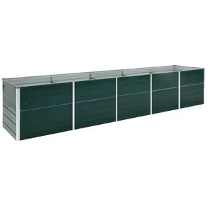 vidaXL Lit surélevé de jardin Acier galvanisé 400x80x45 cm Vert pas cher