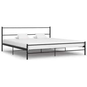 vidaXL Cadre de lit Noir Métal 200 x 200 cm pas cher
