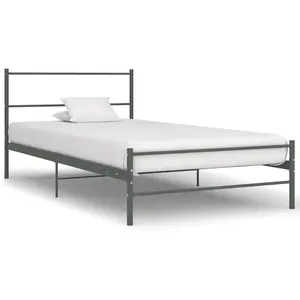 vidaXL Cadre de lit Gris Métal 100 x 200 cm pas cher