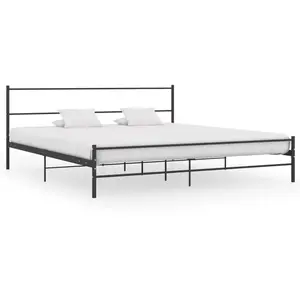 vidaXL Cadre de lit Noir Métal 180 x 200 cm pas cher