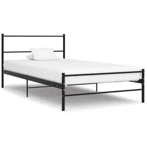 vidaXL Cadre de lit Noir Métal 100 x 200 cm pas cher