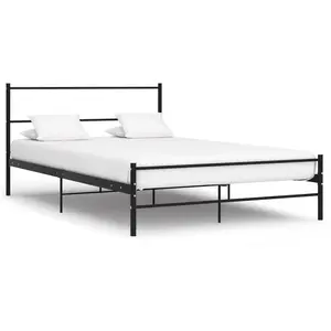vidaXL Cadre de lit Noir Métal 120 x 200 cm pas cher