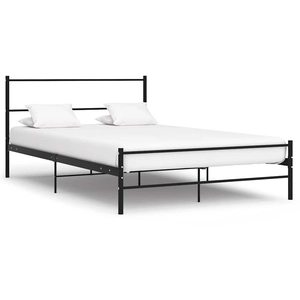 vidaXL Cadre de lit Noir Métal 140 x 200 cm pas cher