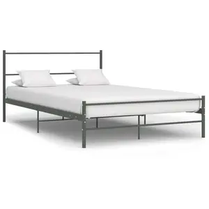 vidaXL Cadre de lit Gris Métal 160 x 200 cm pas cher