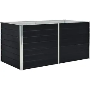 vidaXL Jardinière 160 x 80 x 45 cm Acier galvanisé Anthracite pas cher