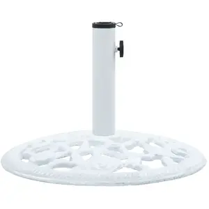 Comparateur de prix : vidaXL Socle de parasol Blanc 12 kg 48 cm Fonte