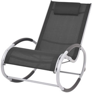 vidaXL Chaise à bascule d'extérieur Noir Textilène pas cher