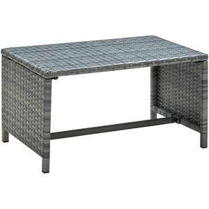 vidaXL Table basse Anthracite 70x40x38 cm Résine tressée pas cher