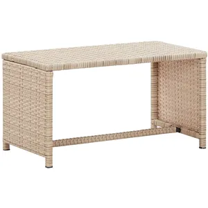 vidaXL Table basse Beige 70x40x38 cm Résine tressée pas cher