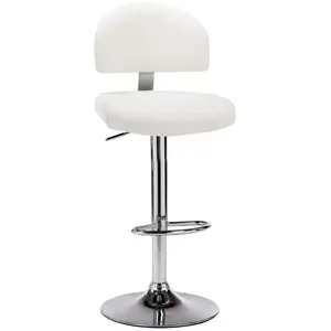 vidaXL Tabouret de bar Blanc Similicuir pas cher