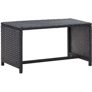 vidaXL Table basse Noir 70x40x38 cm Résine tressée pas cher