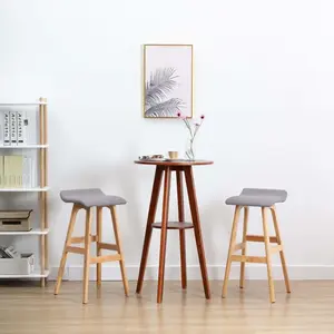 vidaXL Tabourets de bar lot de 2 gris clair tissu pas cher