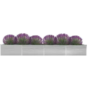 vidaXL Lit surélevé de jardin Acier galvanisé 600x80x45 cm Gris pas cher