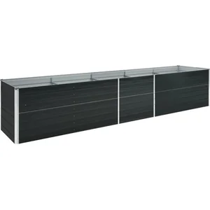 vidaXL Lit surélevé de jardin Acier galvanisé 400x80x77 cm Anthracite pas cher