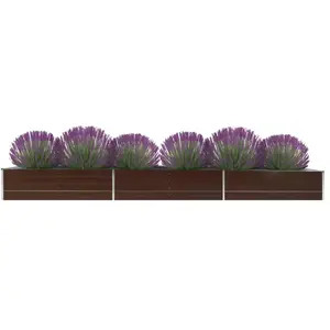vidaXL Lit surélevé de jardin Acier galvanisé 480x80x45 cm Marron pas cher