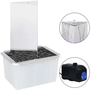 vidaXL Fontaine de jardin et pompe Acier inoxydable 76 cm Triangulaire