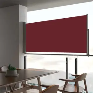 vidaXL Auvent latéral rétractable de patio 60x300 cm Rouge pas cher