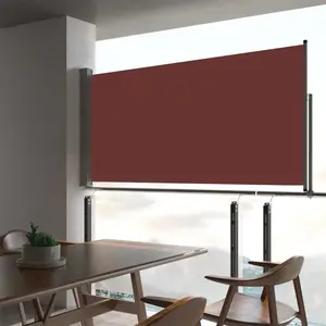 vidaXL Auvent latéral rétractable de patio 80x300 cm Marron pas cher