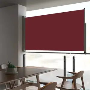 vidaXL Auvent latéral rétractable de patio 160x300 cm Rouge pas cher