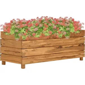 Comparateur de prix : vidaXL vidaXL Lit surélevé 100x40x38 cm bois de teck recyclé et acier